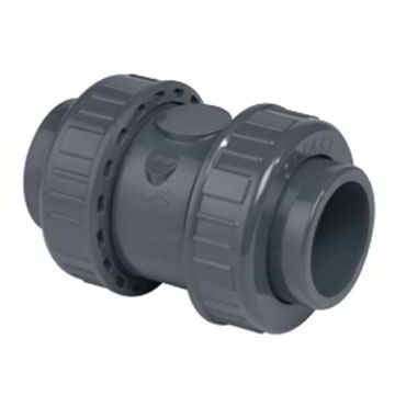 PVC DOUBLE UNION NON RETURN 20MM PLAIN WITH SPRING