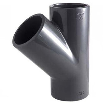 PVC EQUAL TEE PLAIN 45DEG 20MM