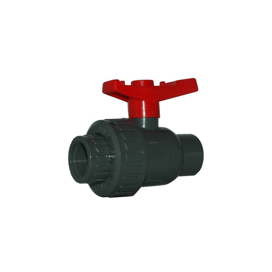 PVC SINGLE UNION BALL VALVE THREADED 1 1/2"